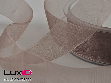 Organza woven edge 06 taupe 25mm x 50m